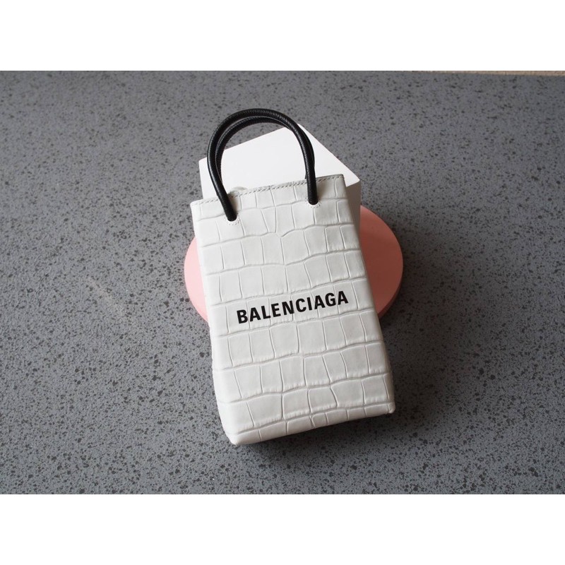 bag Balenciaga tas Phone Holder Crossbody Bag White Croco
