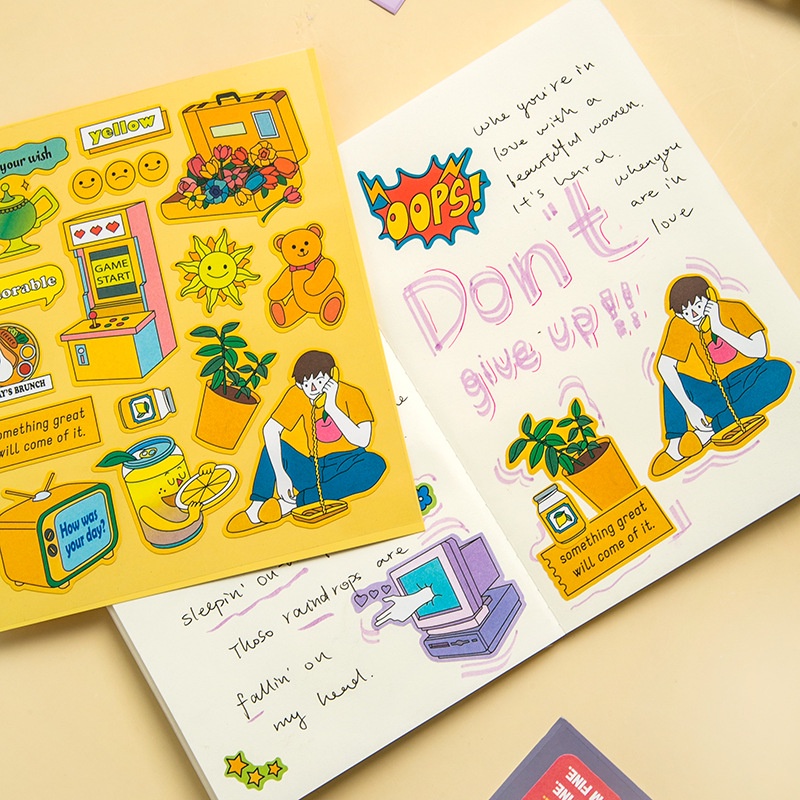

1 Lembar Stiker Kreatif Dekorasi Journal / Aesthetic Jurnal Deco Laptop / Sticker Tahan Air Gaya Korea Bujo Scrapbook