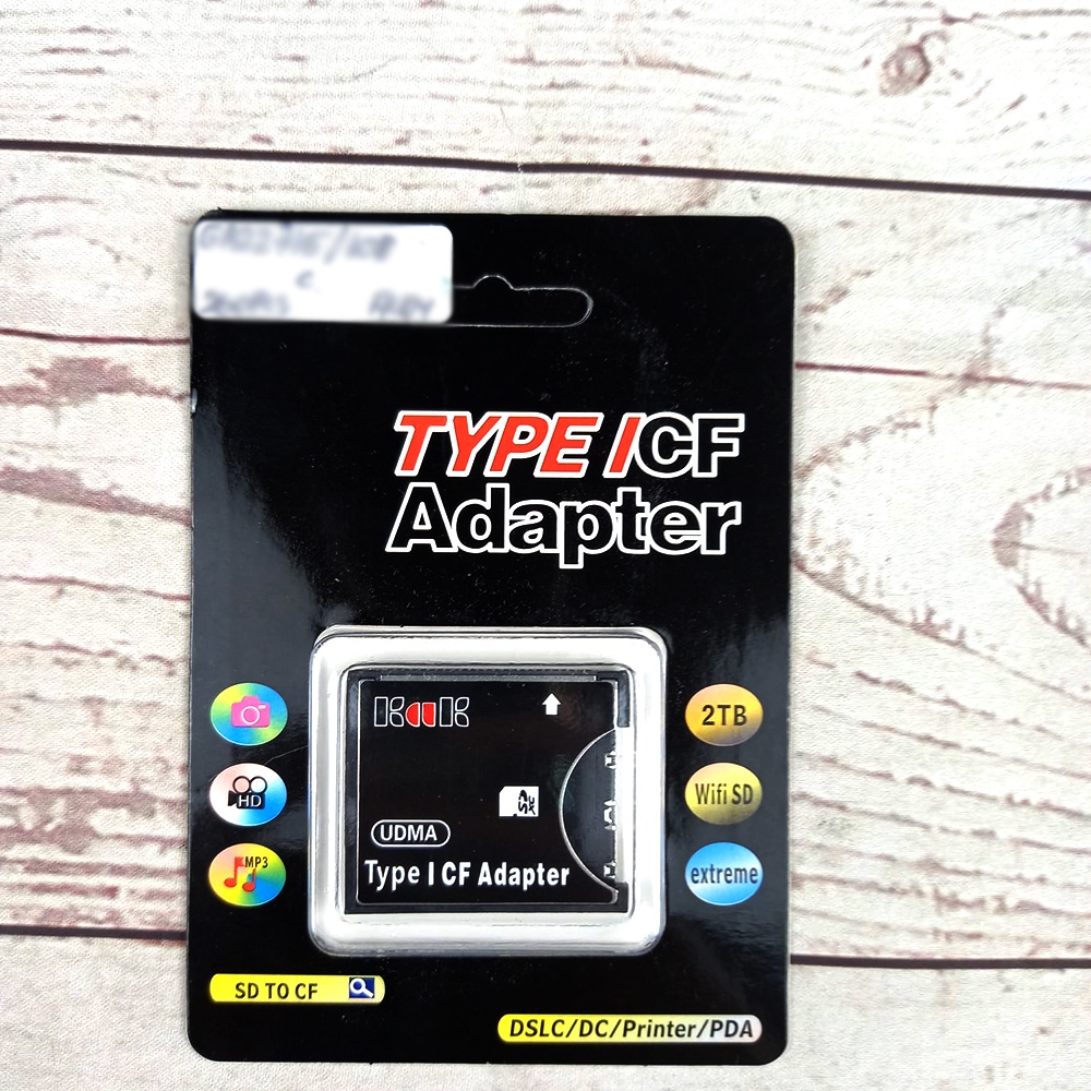 SDHC to Compact Flash CF Type I Card Reader Adapter - WL-VCR695 - Black