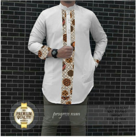 Koko original pakaian muslim pria dewasa terbaru premium Kemeja koko modern amin model batik krah