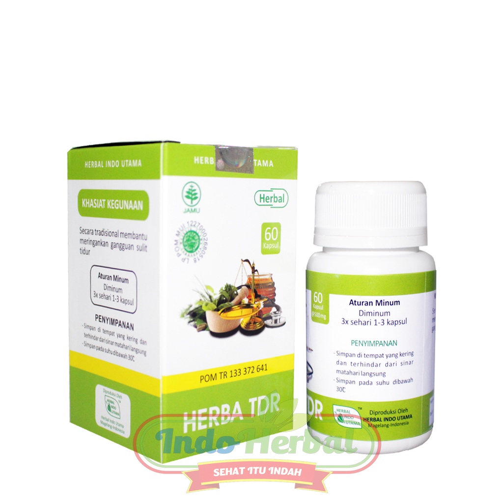 Herbal TDR HIU | Obat Susah Tidur ( insomnia) isi 60 kapsul