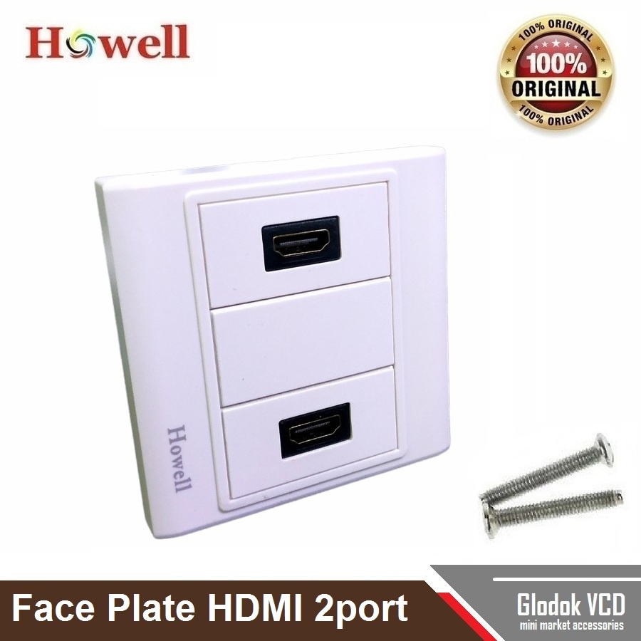 Howell Wall Face Plate / Outlat Socket HDMI Double