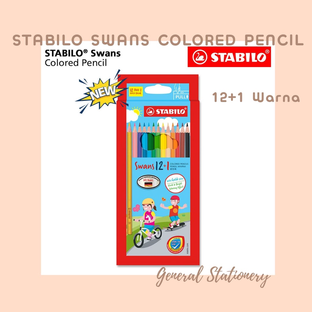 

Stabilo Swans Colored Pencils 12+1 Warna / Pensil Warna Stabilo 12+1 W