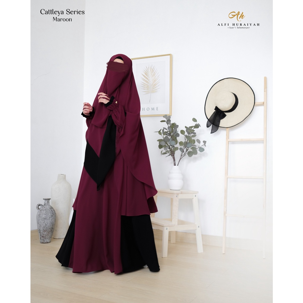 HAYFA Set Gamis Khimar FK by ALFI HURAIYAH klambieakhwat BISA COD by REQUEST