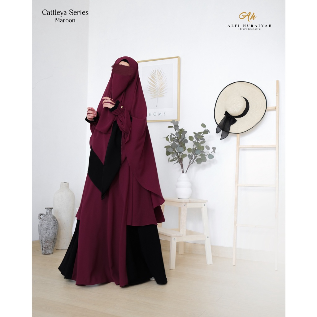 CATTLEYA SET GAMIS KHIMAR by ALFI HURAIYAH, BISA COD, klambieakhwat |  gamis forteleza ekspor halus lembut adem busui friendly nyaman pesta dan daily khimar nonpad free cadar tali