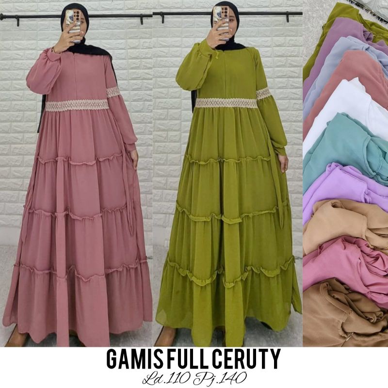 gamis ceruty Lesti / dress Lesti renda