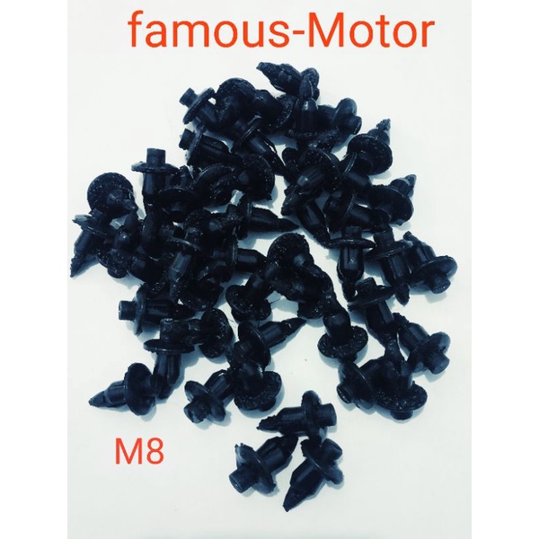 klip rivet plastik m8/kancing plastik rivet m8