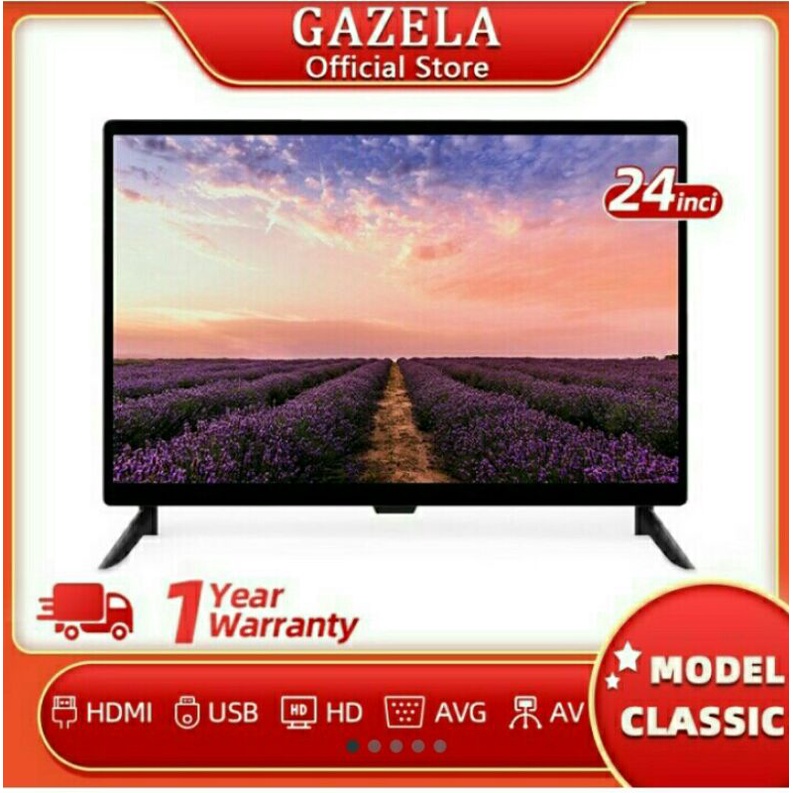 PROMO CUCI GUDANG GAZELA TV LED 24 INCH HD ANALOG DIGITAL GARANSI 1 TAHUN