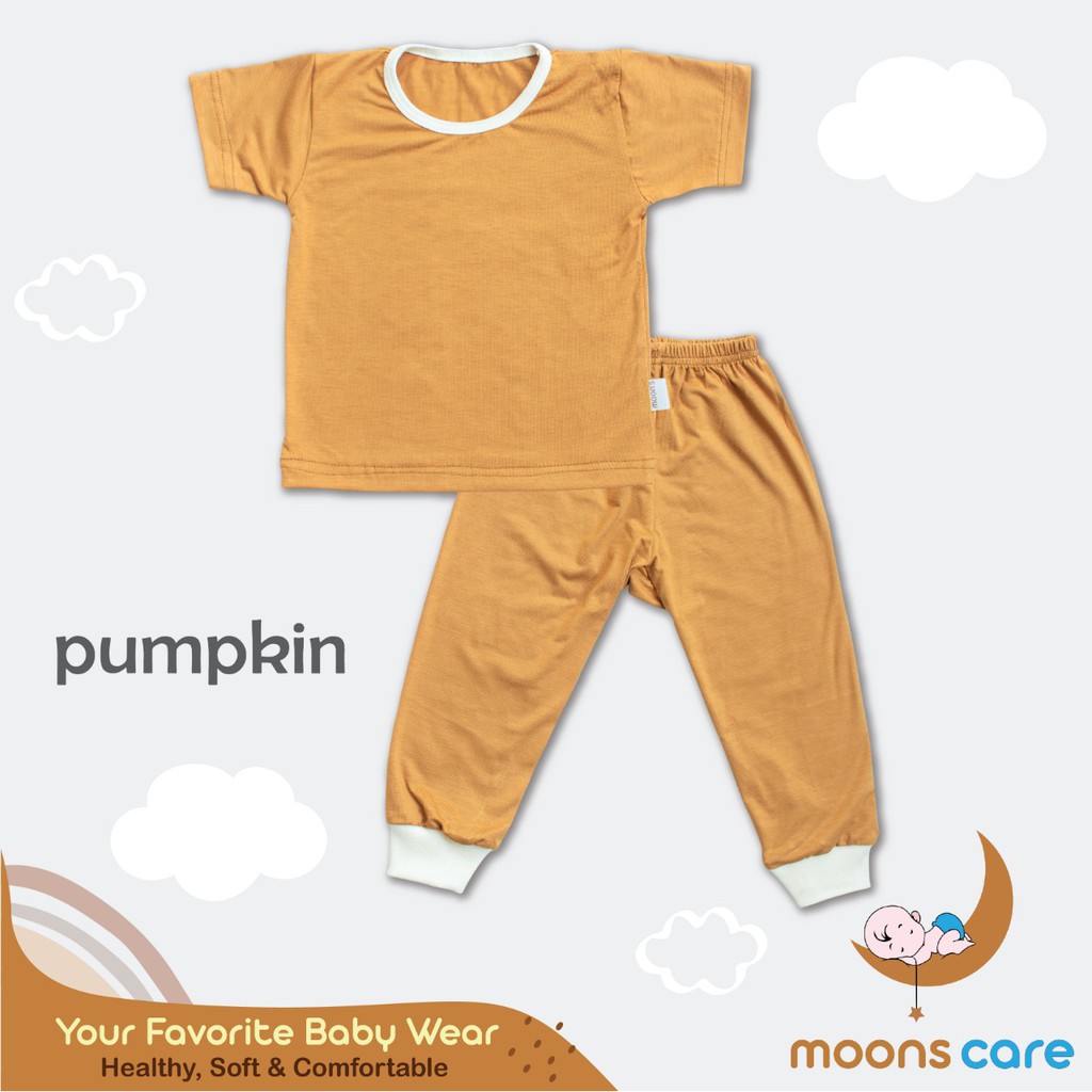 S M L MOONS Stelan Oblong Campur POLOS Moons/ Baju Oblong Campur , setelan piyama anak PENDEK BAJU