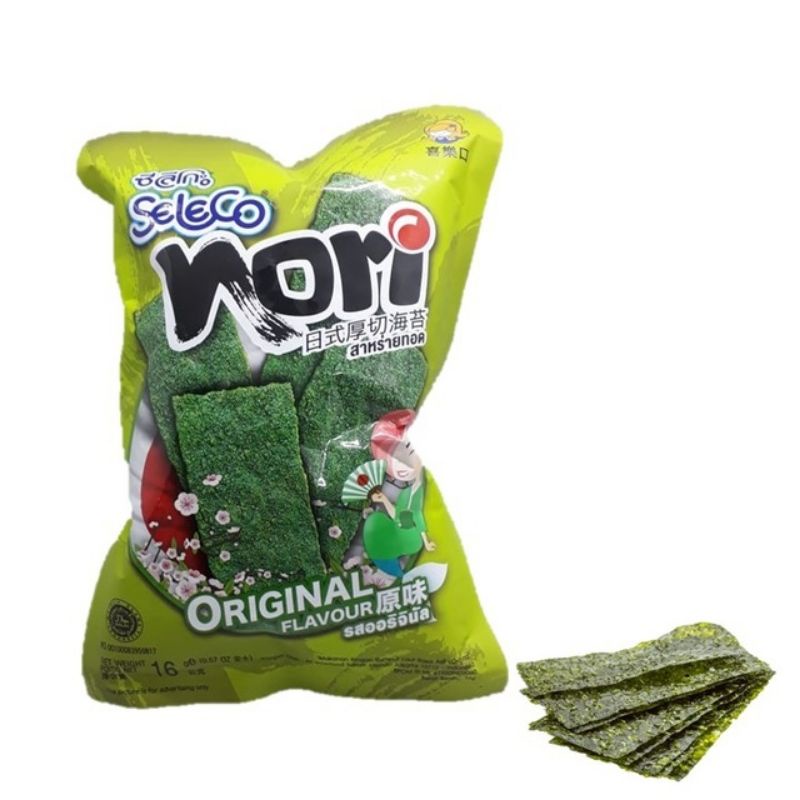 

Seleco Rumput Laut Nori Seaweed Original & Spicy 16 gr