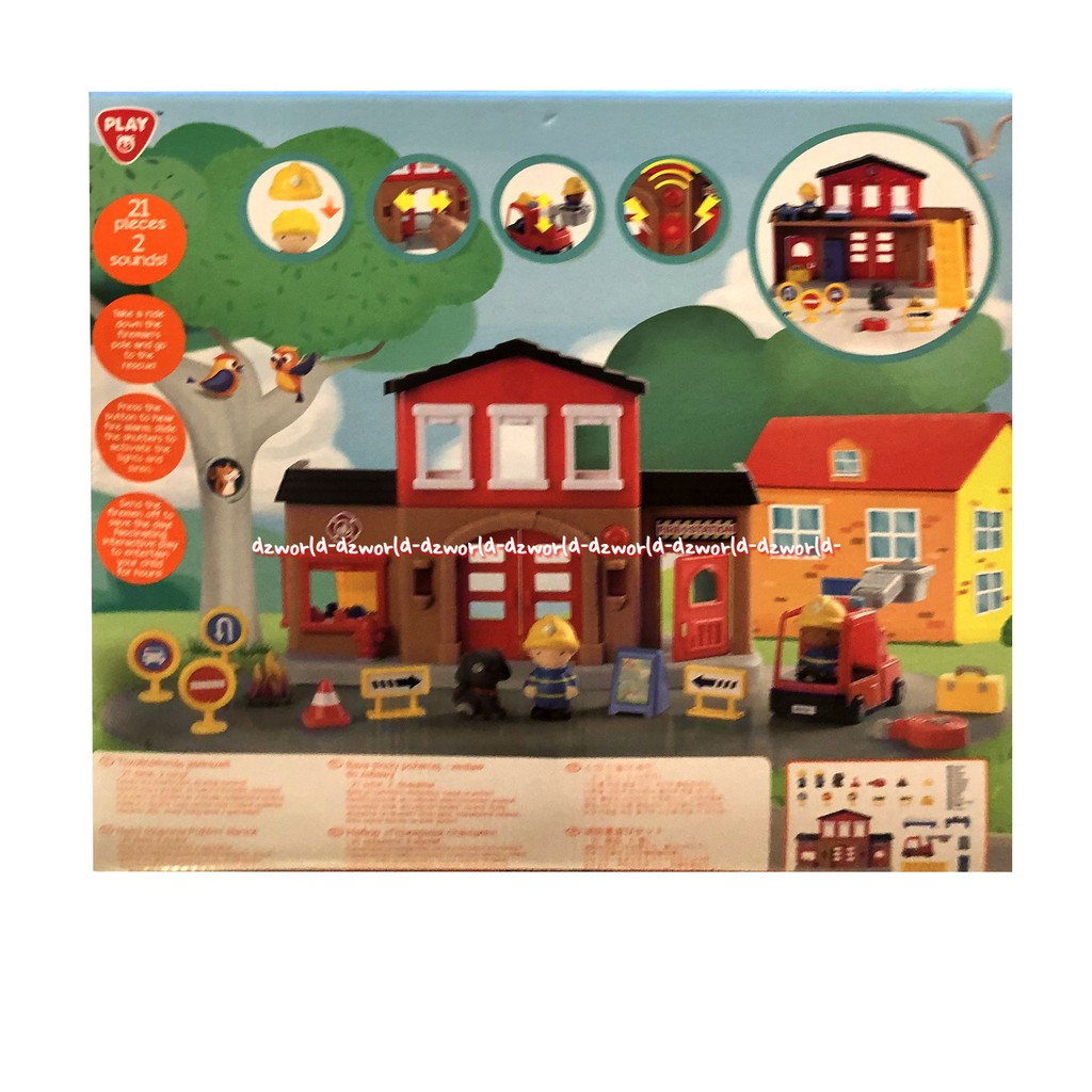 Play Go Fire Station Play Set Mainan Bentuk Markas Pemadam Kebakaran