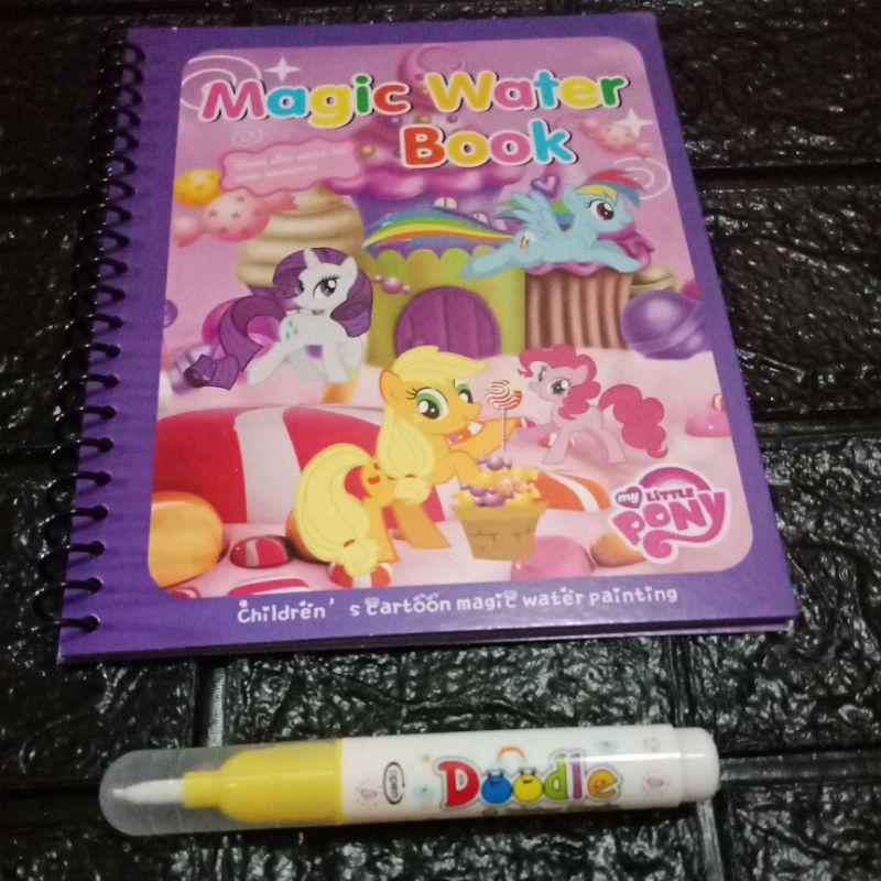 LYSASHOP - MAGIC WATER BOOK / BUKU AJAIB MEWARNAI ANAK GAMBAR MAINAN EDUKASI ANAK-Little Pony