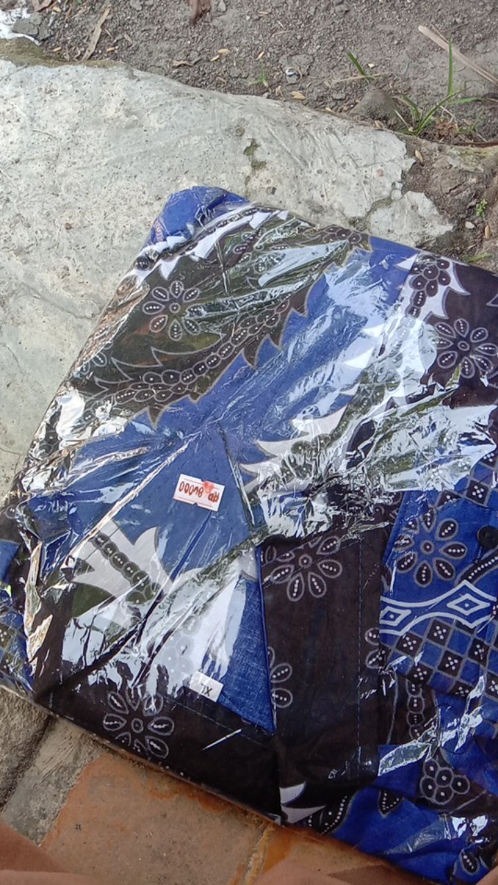 Batik Pria Dewasa Lengan Panjang Warna Navy_model B07 /  Batik Pekalongan