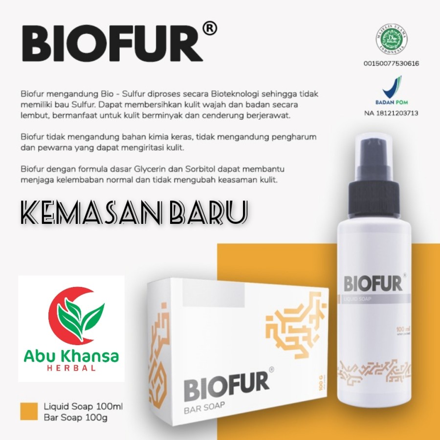 SABUN BIOFUR LIQUID SOAP BIOFUR BAR ORIGINAL KULIT BERMINYAK JERAWAT