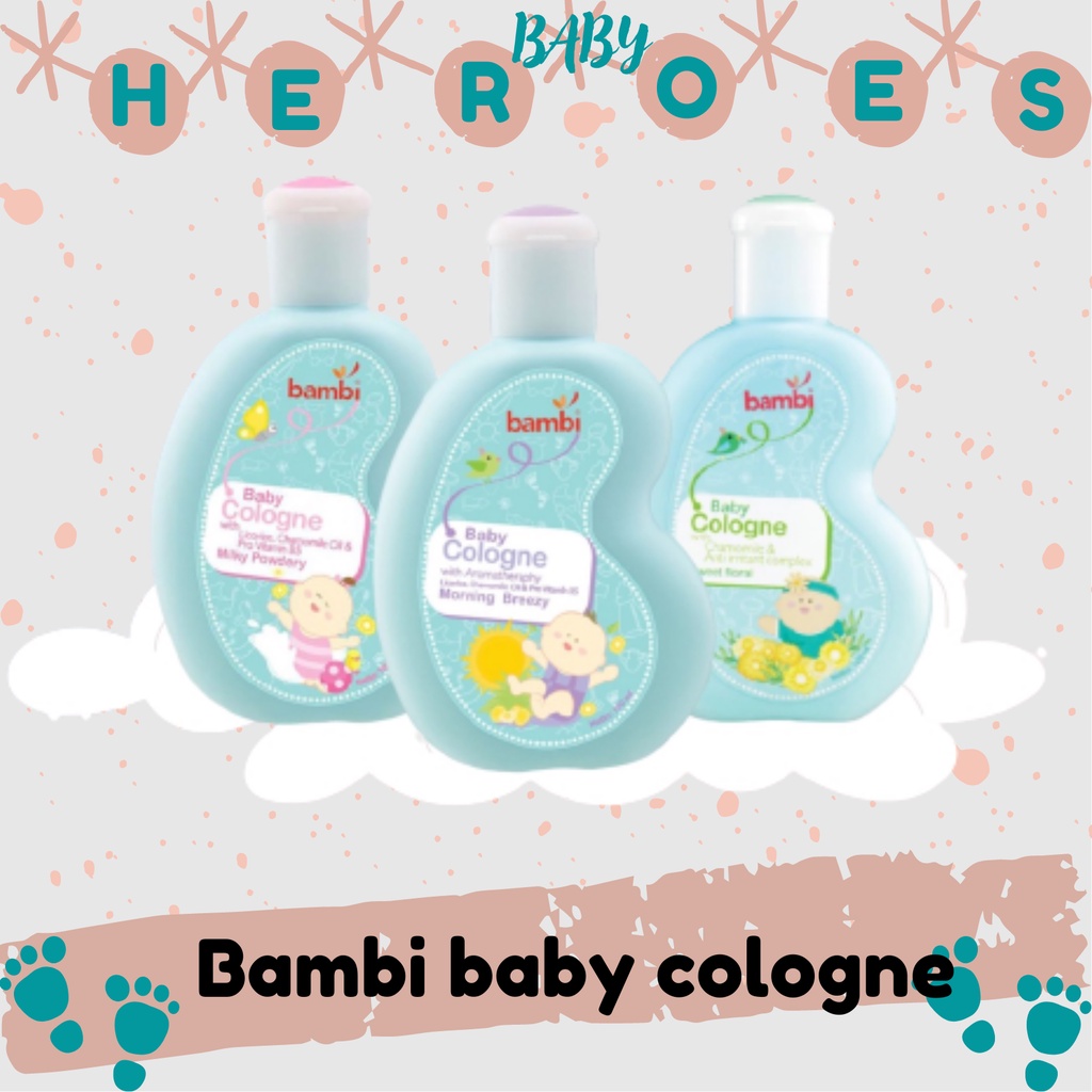 Bambi baby cologne with chamomile anti irritant sweet floral milky