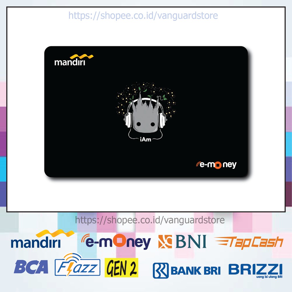 KARTU E MONEY E TOLL GROOT ANIME 22 EMONEY MANDIRI FLAZZ BCA BNI TAPCASH BRIZZI BRI-1 SISI