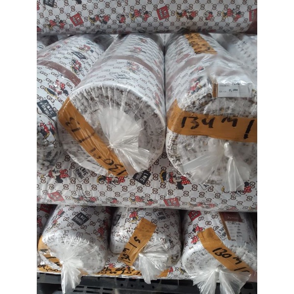 MICKEY GUCCI KAIN BAHAN PIYAMA , SPREI , GORDEN TERMURAH