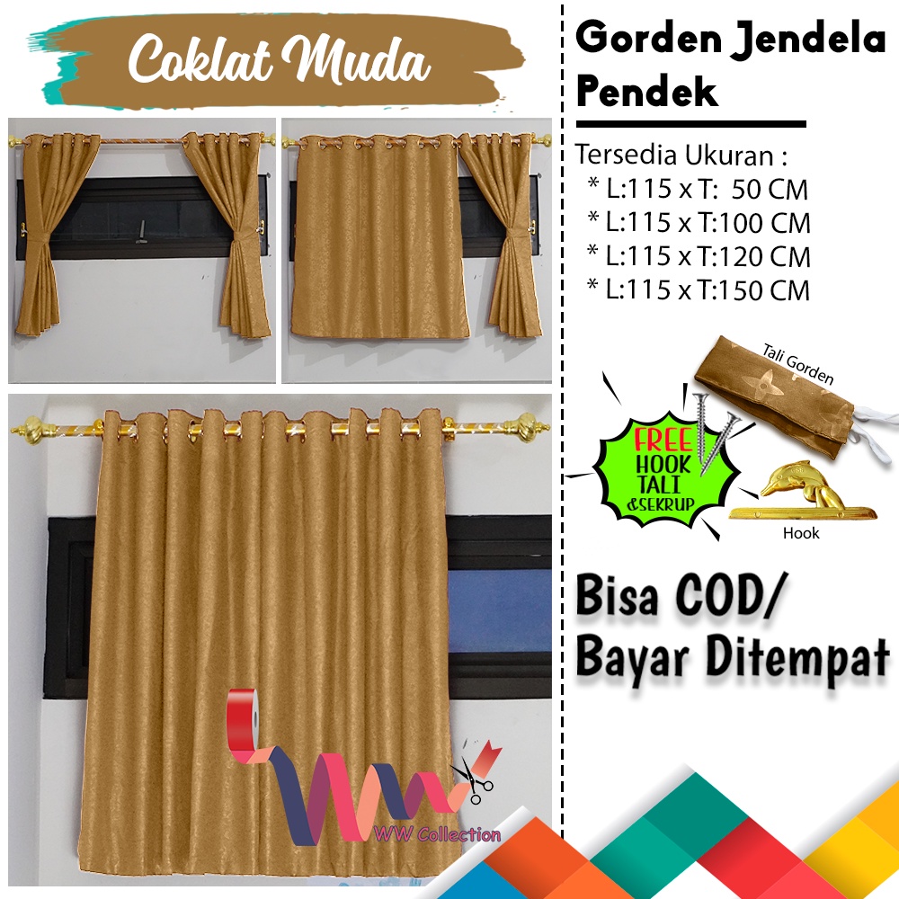 GORDEN KAMAR PENDEK TINGGI 150CM HORDEN RUANG TAMU GORDEN JENDELA PENDEK GORDEN KECIL JENDELA PENDEK MURAH KAMAR MINIMALIS TERLARIS UKURAN LEBAR 115 DAN TINGGI 150CM MURAH HORDENG JENDELA SMOKRING POLOS EMBOS  TERLARIS BISA COD