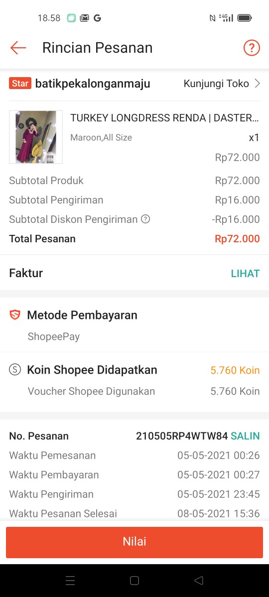 Turkey Longdress Renda | Daster Batik Pekalongan Maju