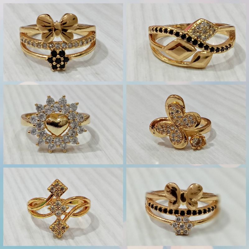 XJ-611.Cincin xuping wanita berlapis emas dengan mata zircon