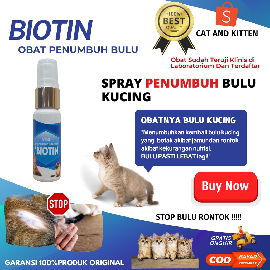 obat penumbuh bulu kucing ampuh Vico Biotin vitamin penumbuh bulu kucing