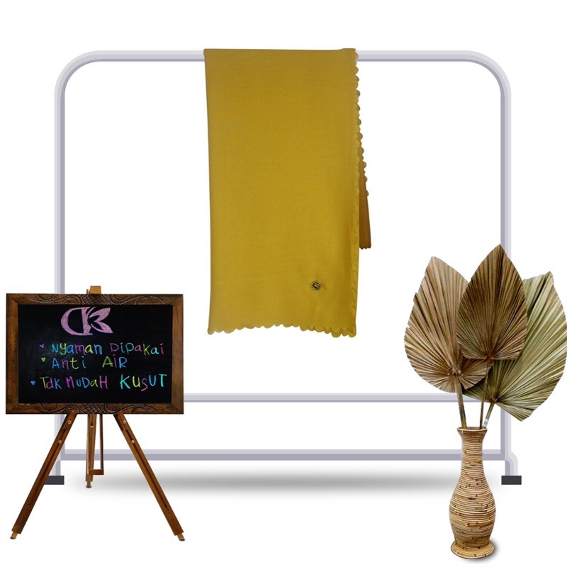 Hijab Voal Superfine Waterproof Laser Cut - MUSTARD