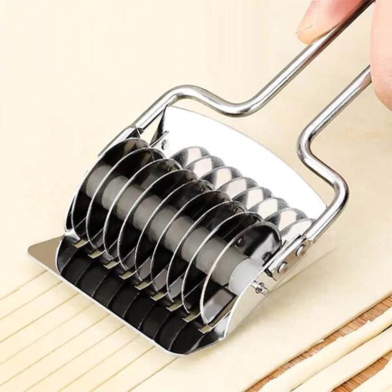 Alat Pemotong Bergulir Pengiris Pembagi Pencetak Adonan Mie Manual Ala Rumahan Roller Rolling Noodles Cutter Stainless Steel Berkualitas