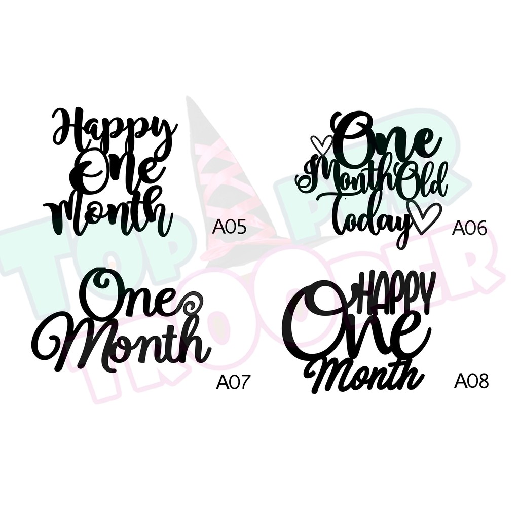 READY Topper Kue - One Month | 1 bulanan