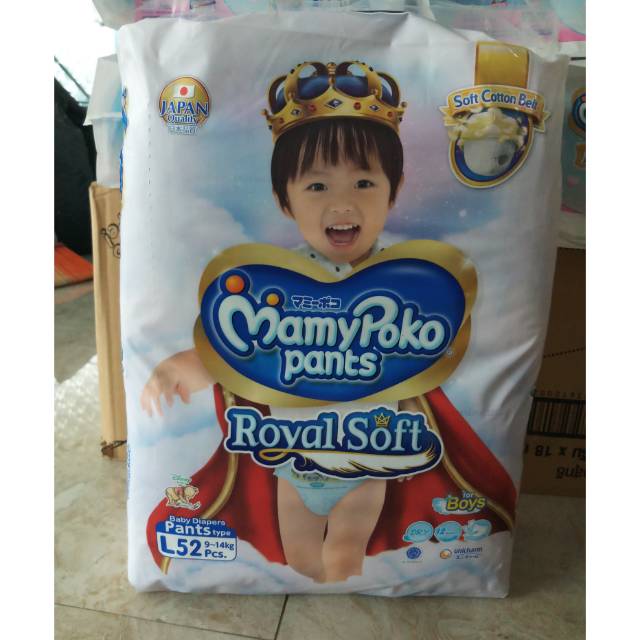 Popok Bayi Mamypoko Pants Royal Soft Size L isi 52 BOYS
