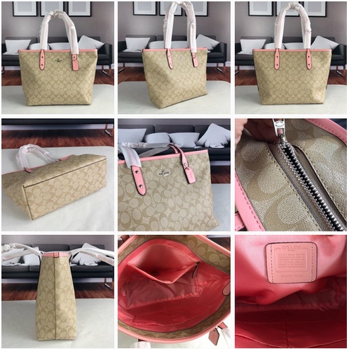 [Instant/Same Day] Coach 58292 Canvas leather tote bag for ladies with one shoulder bag  gwd