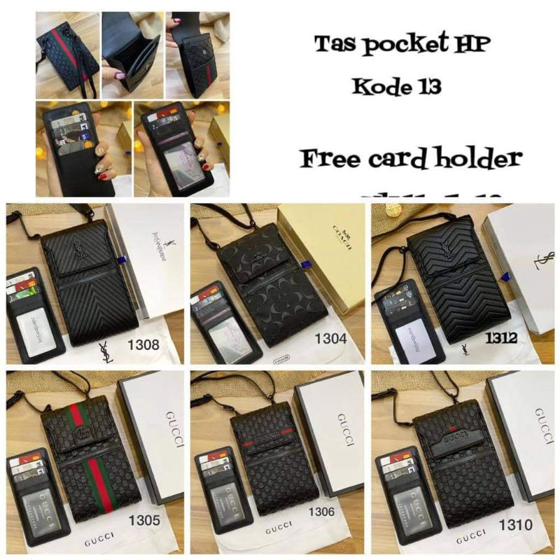 BEST SELLER tas hpo sling bag phone import set card holder tempat kartu free box