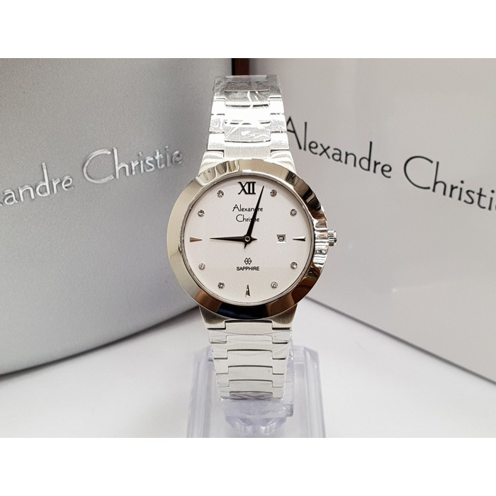 Jam Tangan Wanita Alexandre Christie AC 8569 Sapphire Silver Original