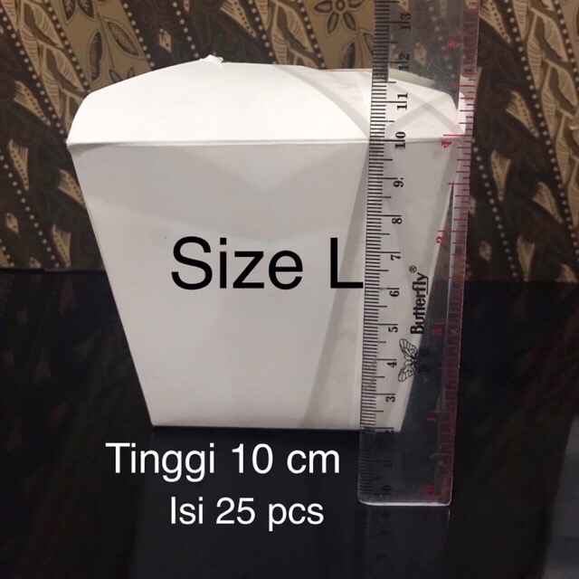 Rice Box Food Pail Noodle Box Paper Kertas Putih Polos Kotak Makan Kemasan Nasi Besar Isi 25 Pcs