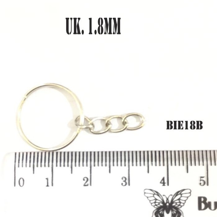 Ring Gantungan Kunci Polos, Gerigi Gepeng Rantai Uk 18 - 23mm Harga/3-12pc