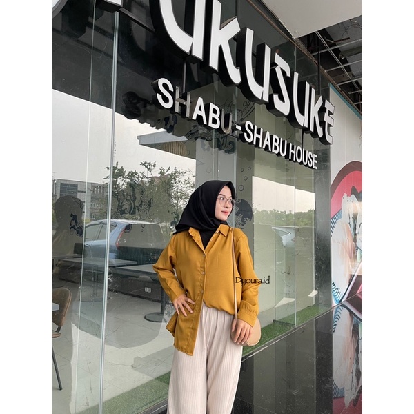 kemeja oversize / kemeja polos / kemeja polos wanita / atasan syakila / kemeja kerja polos / kemeja kerja / kemeja polos