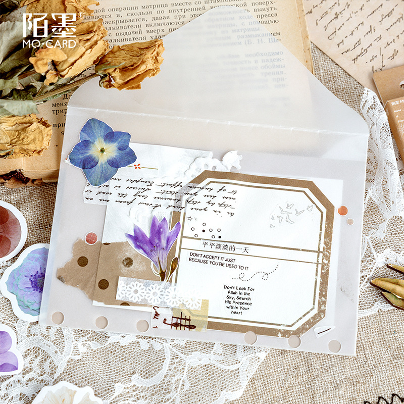 imoda 46Pcs/box Cute Flower Poetry Stationery Flakes Scrapbooking DIY Decorative Stickers-3