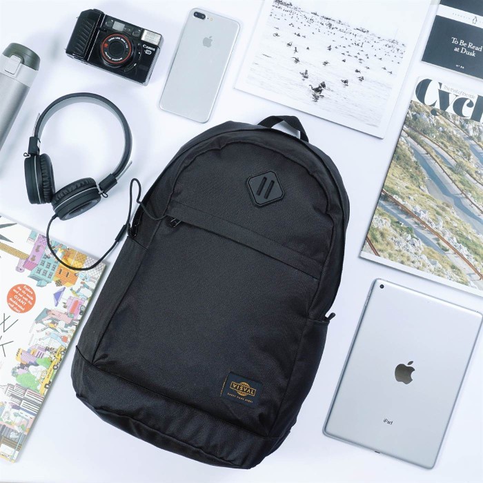 VISVAL - Tas Ransel - Alva - Hitam terbaik tas punggung tas pria selempang termurah terlaris viral t