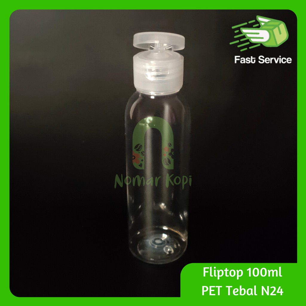 BOTOL PET 100ml Fliptop Bening KOSMETIK SABUN HAND SANITIZER