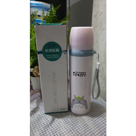 Termos Air Panas Karakter Kartun Lucu Totoro 500ml / Tumbler Tutup Cangkir Polos Stainless (ORIGINAL