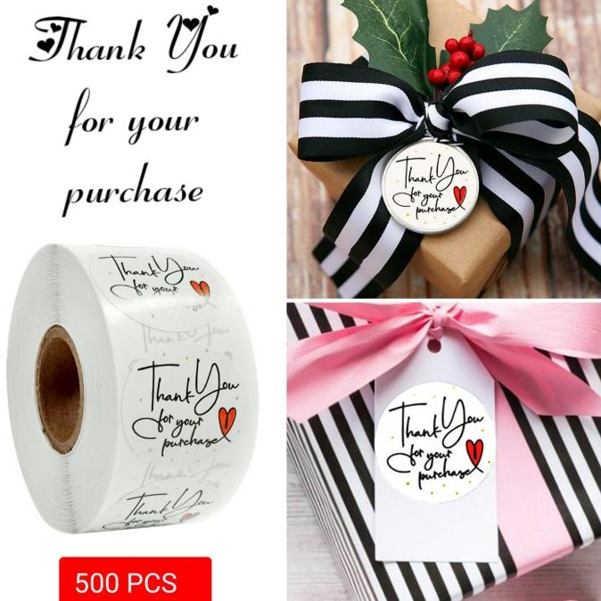 

Stiker THANK YOU FOR YOUR PURCHASE 500PCS LOVE Label Stiker THANK YOU