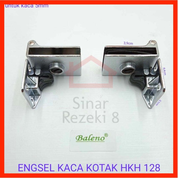 Premium Engsel Pintu Kaca Kotak HKH 128 Baleno / Lemari Jepit Kayu Penjepit
