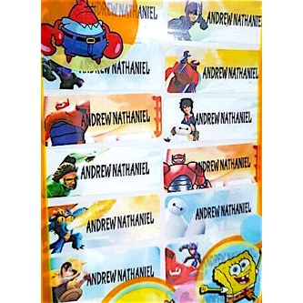 

Label nama anti air stiker waterproof super hero baymax