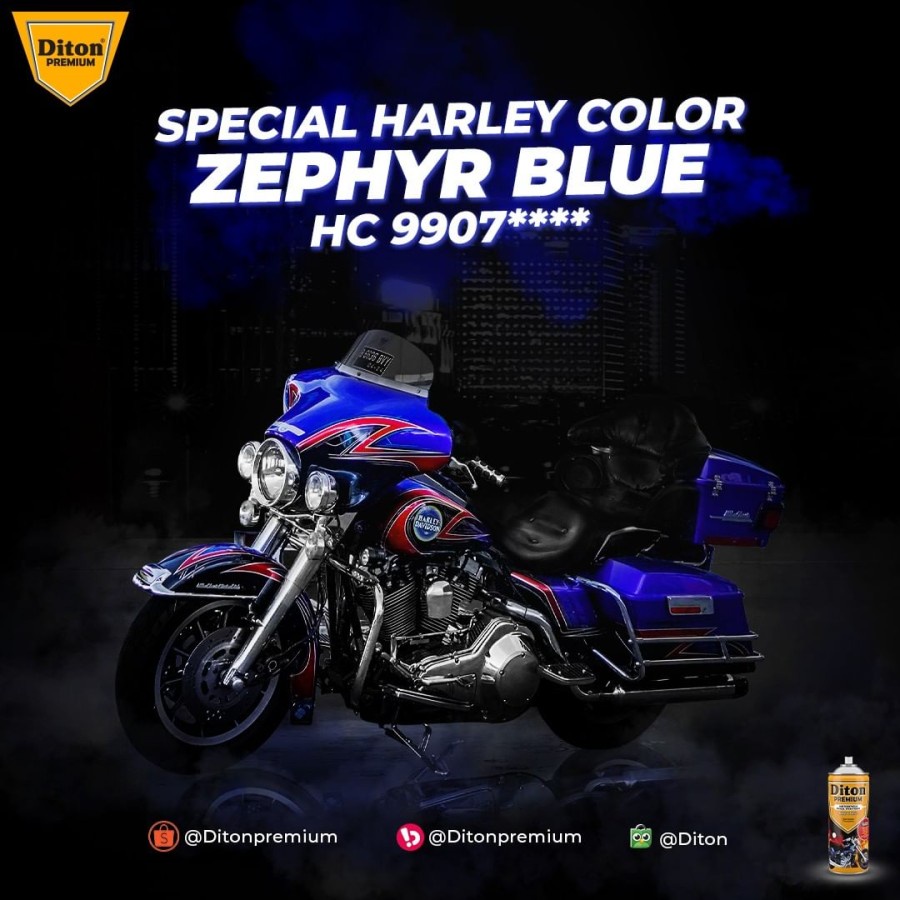 DITON PREMIUM **** HC 9907 ZEPHYR BLUE HARLEY Biru Cat Semprot Pylox Pilox