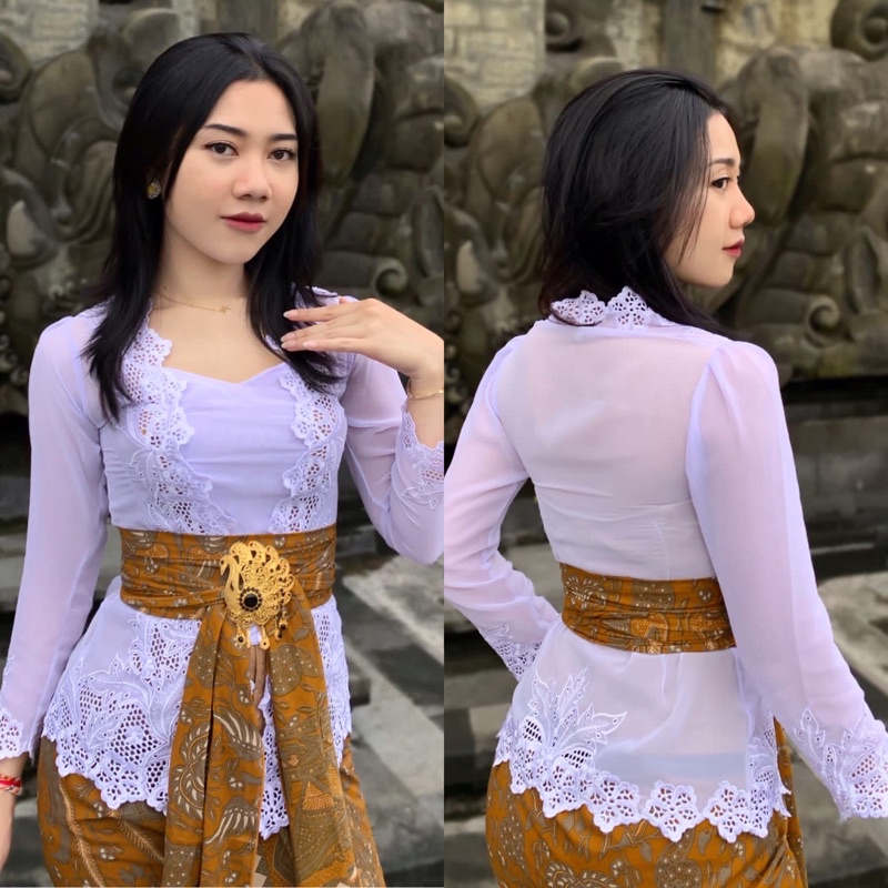 Kebaya bali bordir sutra creff premium kerawang