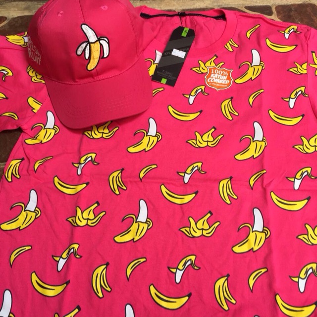 PAKET HEMAT KAOS BANANA PLUS TOPI BANANA | Kaos pisang plus topi pisang