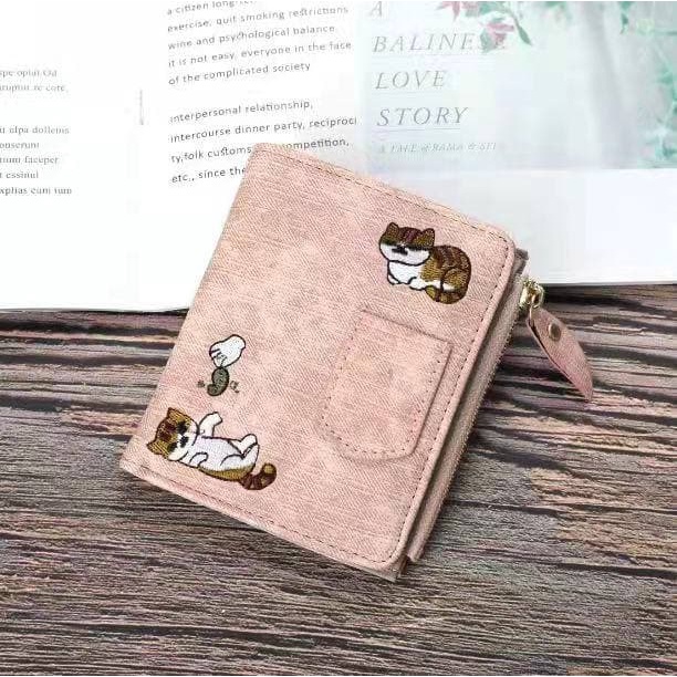 DOMPET WANITA LIPAT KULIT KUCING FELICIA IMPORT MURAH  MOTIF WA033B2  DENIM ORI C18219 KOREA JAKARTA