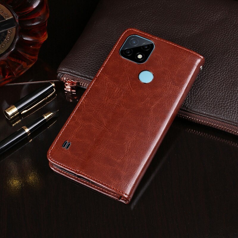 REALME C20 C11 2021 C21Y C21 C25S C25 CASE FLIP SOFTCASE LEATHER BOOK COVER KULIT KANCING STANDING CASE WALLET CASING