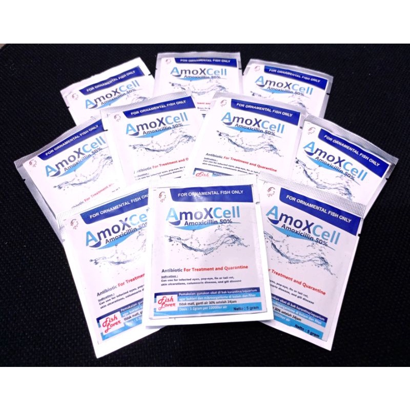 OBAT IKAN ANTIBIOTIK FISH LOVER AMOXCELL 5gram