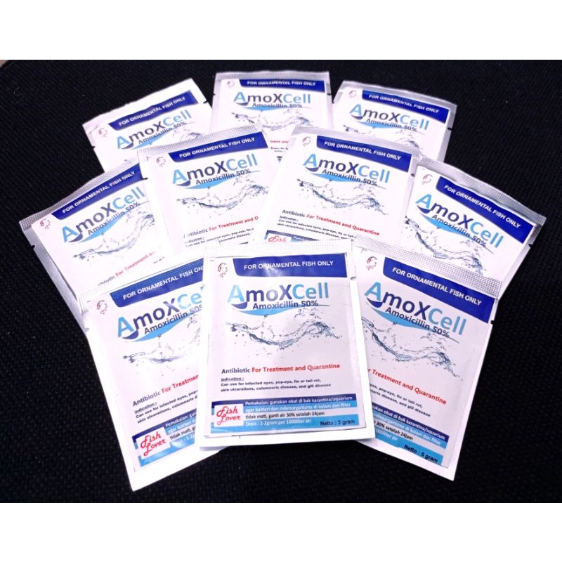 Obat ikan Antibiotik FISH LOVER AMOXCELL 5gr