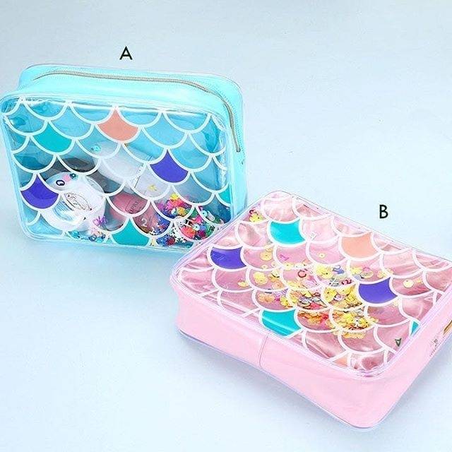

Tempat Pensil / PENSIL CASE / Transparan Sequin Payet Mermaid